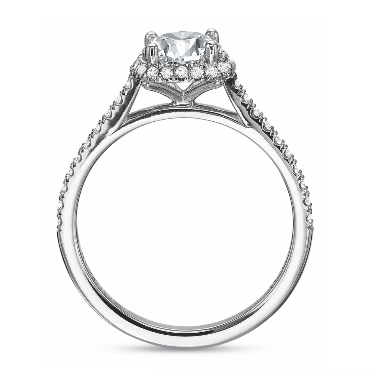 18WG New Aire Diamond Halo Semi-Mount Ring