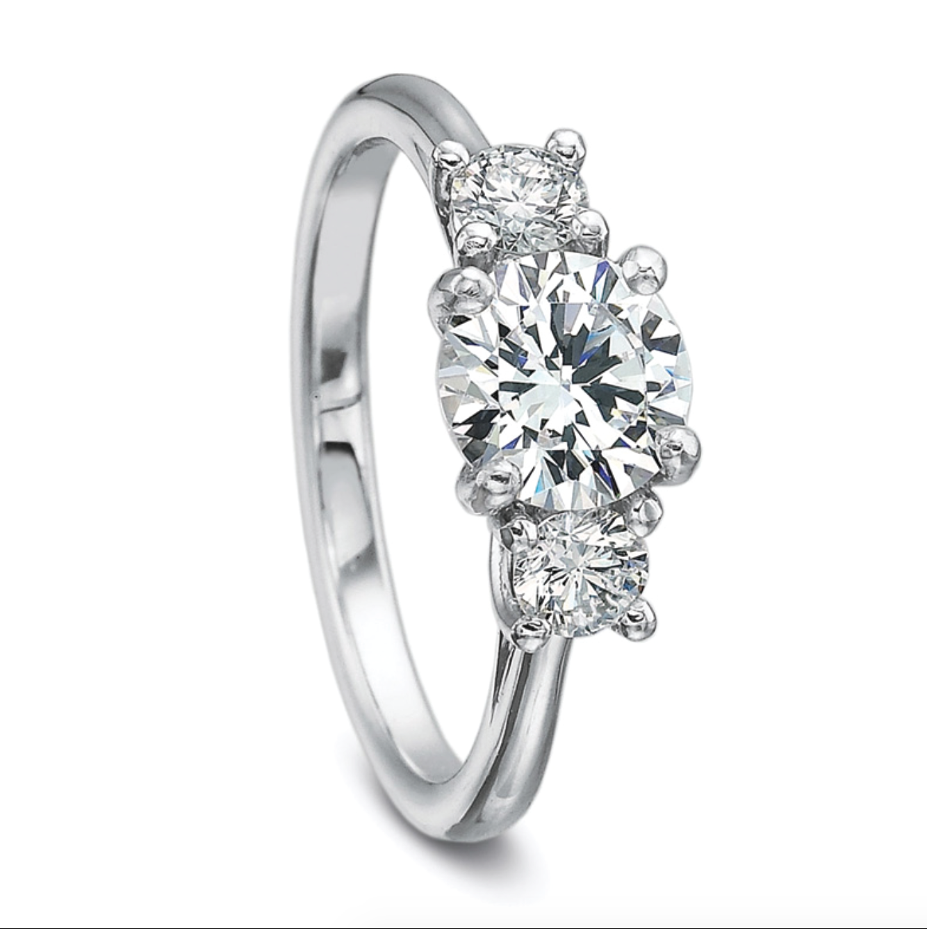 18KW New Aire 3-Stone Semi-Mount Ring