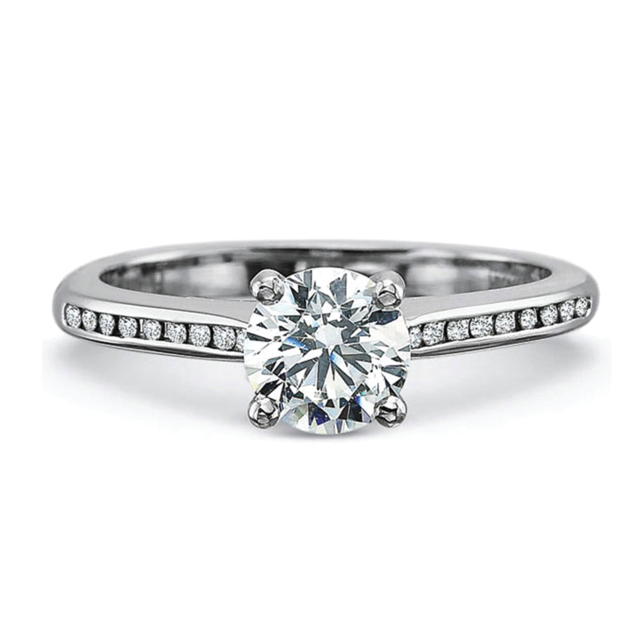 Petite Flushfit Matte Finish Engagement Ring