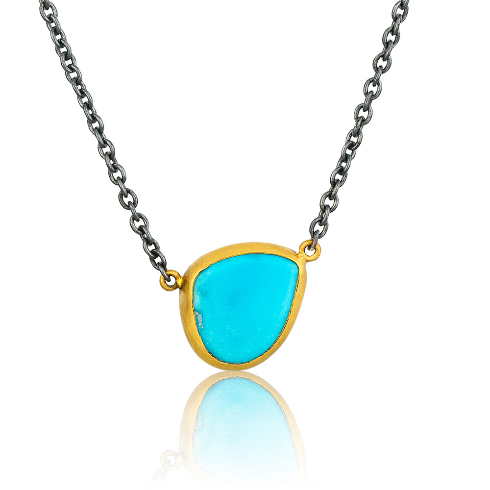 SS/24KY Freeform Sleeping Beauty Turquoise Slice Pendant