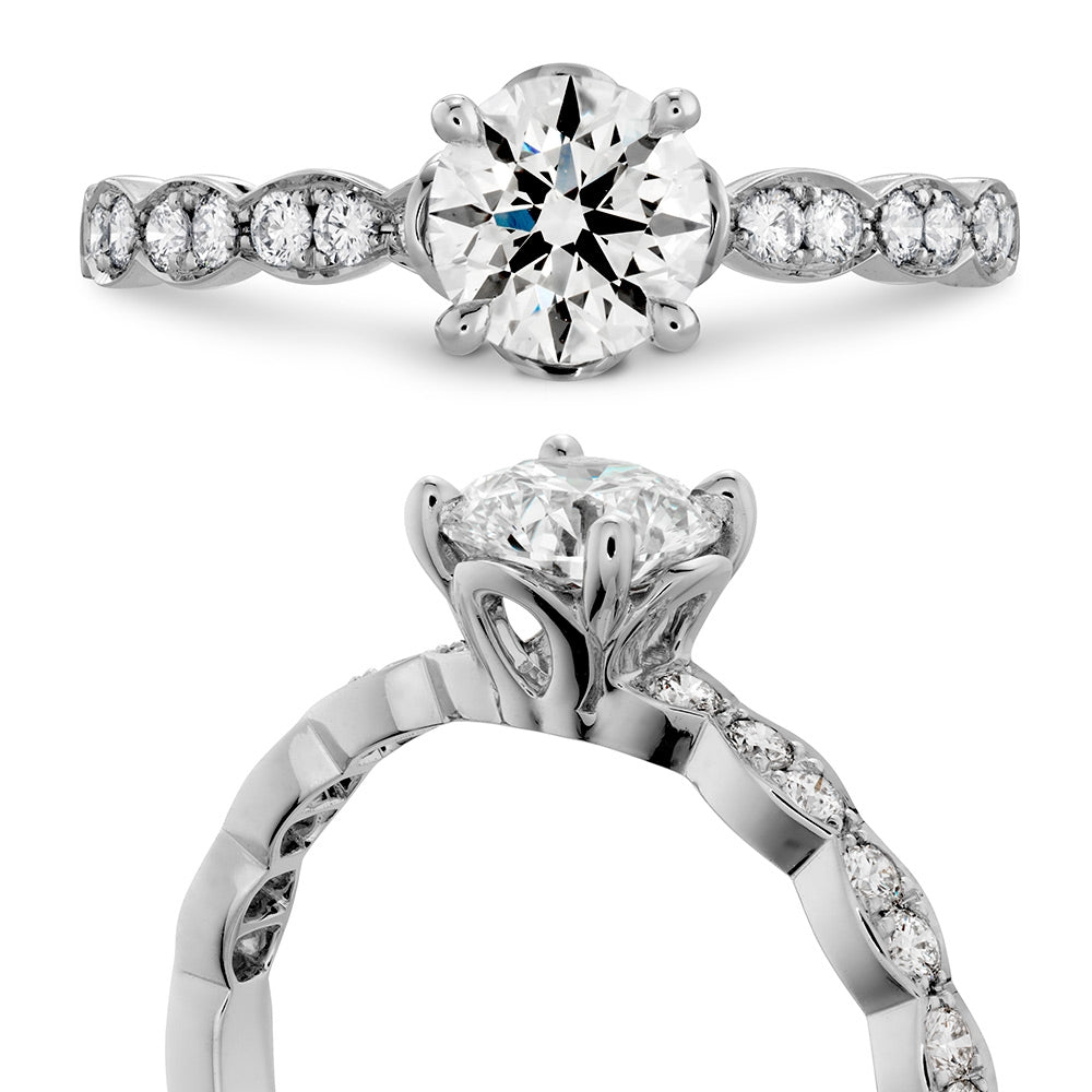 18KW "Lorelei" Floral Diamond Semi-Mount Ring