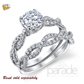 18KW "Lyria" Twist Diamond Semi-Mount Engagement Ring