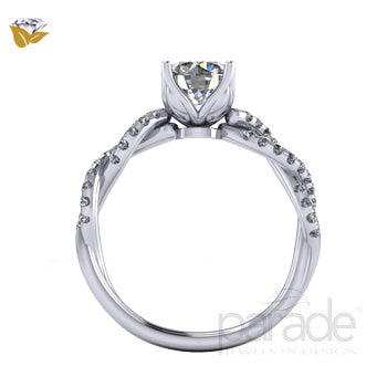 18KW "Lyria" Twist Diamond Semi-Mount Engagement Ring