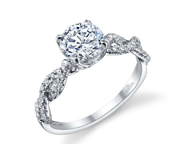 18KW "Lyria" Twist Diamond Semi-Mount Engagement Ring