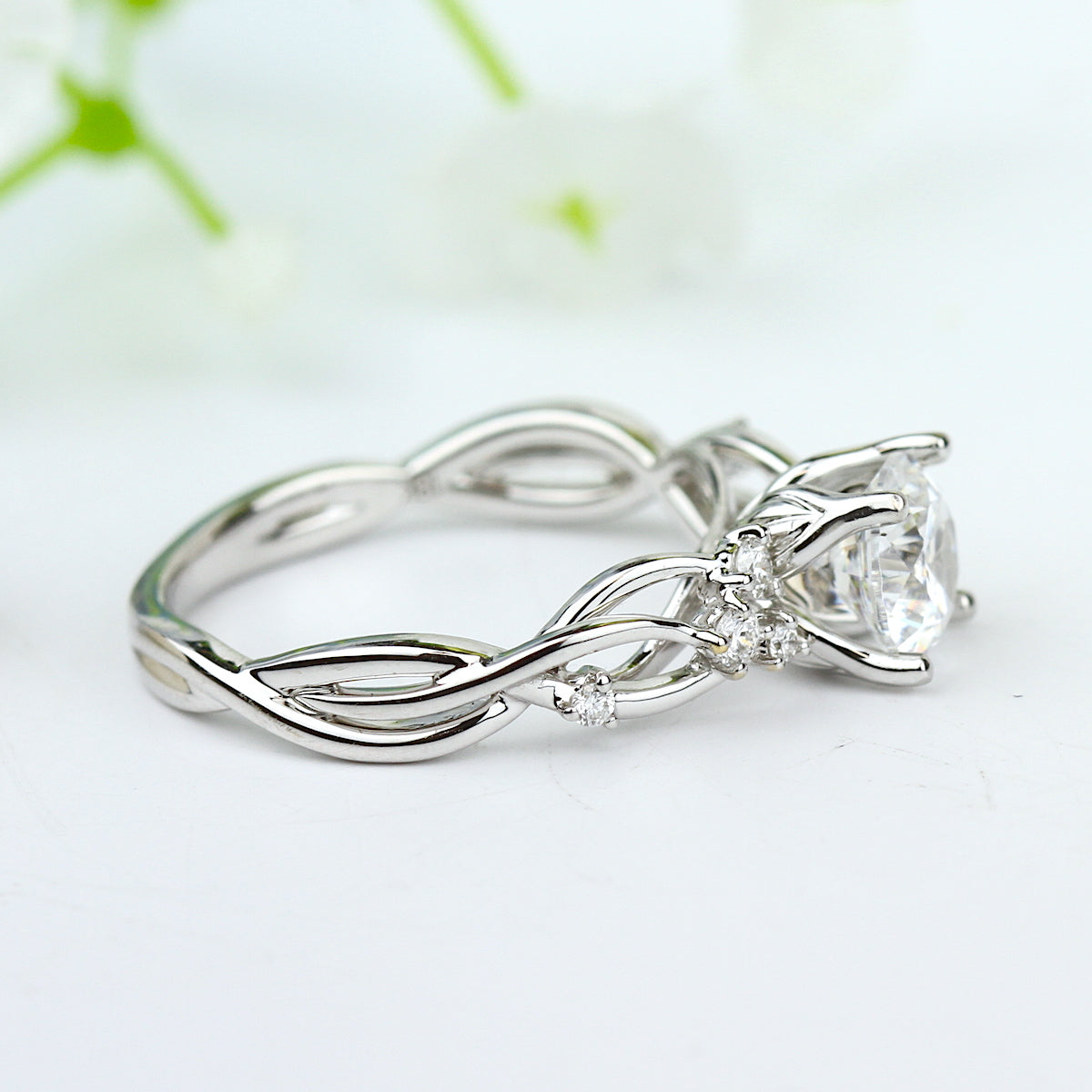 18KW "Lyria" Diamond Semi-Mount Engagement Ring