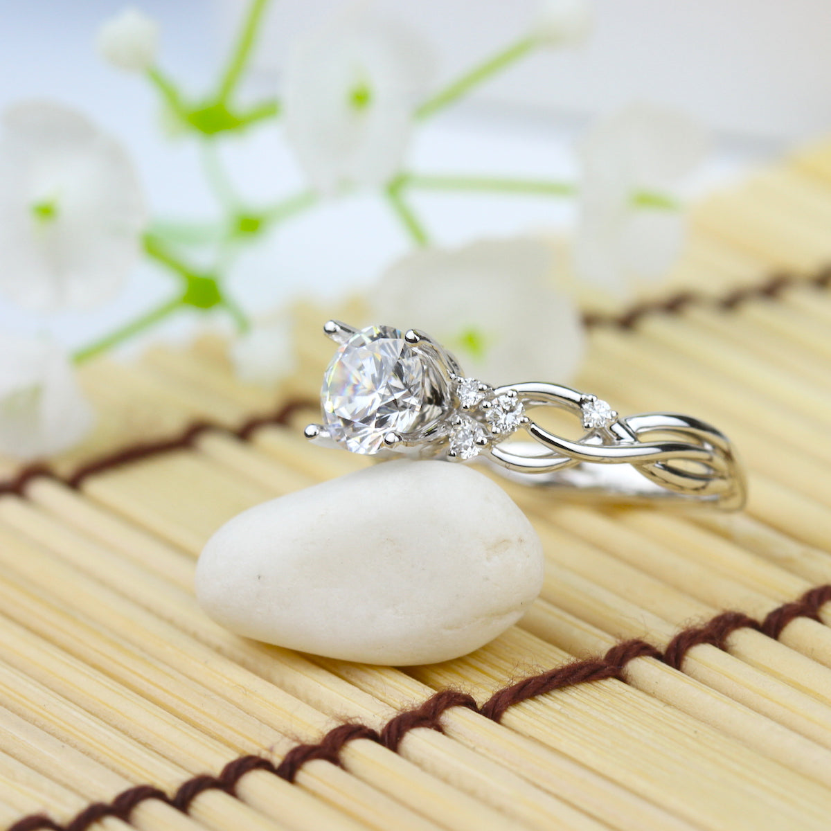 18KW "Lyria" Diamond Semi-Mount Engagement Ring