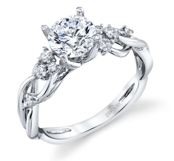18KW "Lyria" Diamond Semi-Mount Engagement Ring