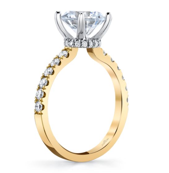 18KY/W "New Classic" Diamond Semi-Mount Engagement Ring