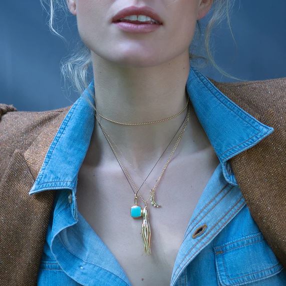 Turquoise Enamel Vermeil Cushion Locket