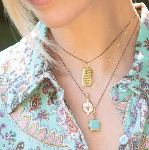 Turquoise Enamel Vermeil Cushion Locket