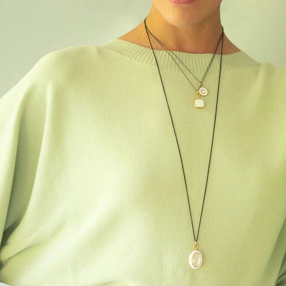 White Enamel Vermeil Cushion Locket