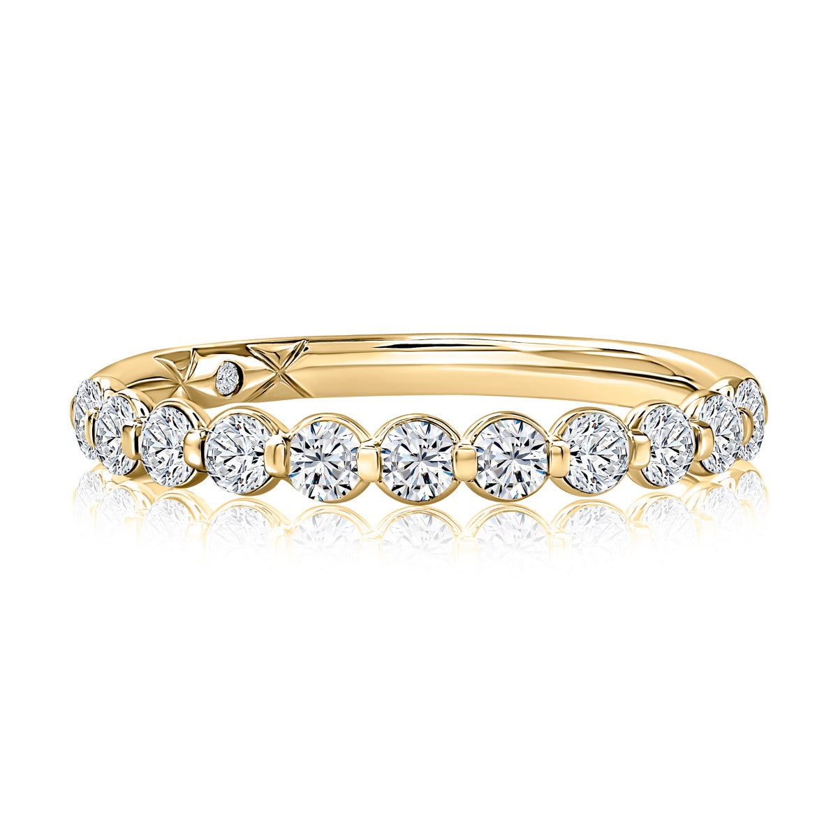 14KY A. Jaffe Round Brilliant Diamond Wedding Band