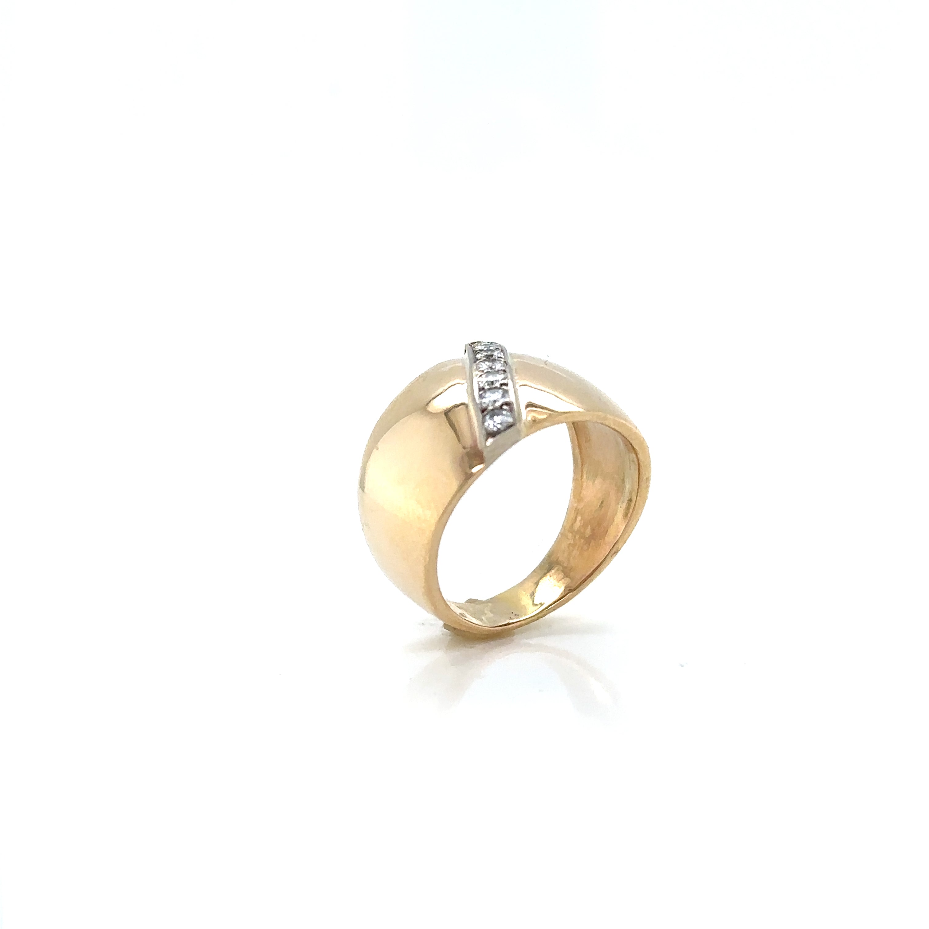 14KY Wide Band With Diamonds