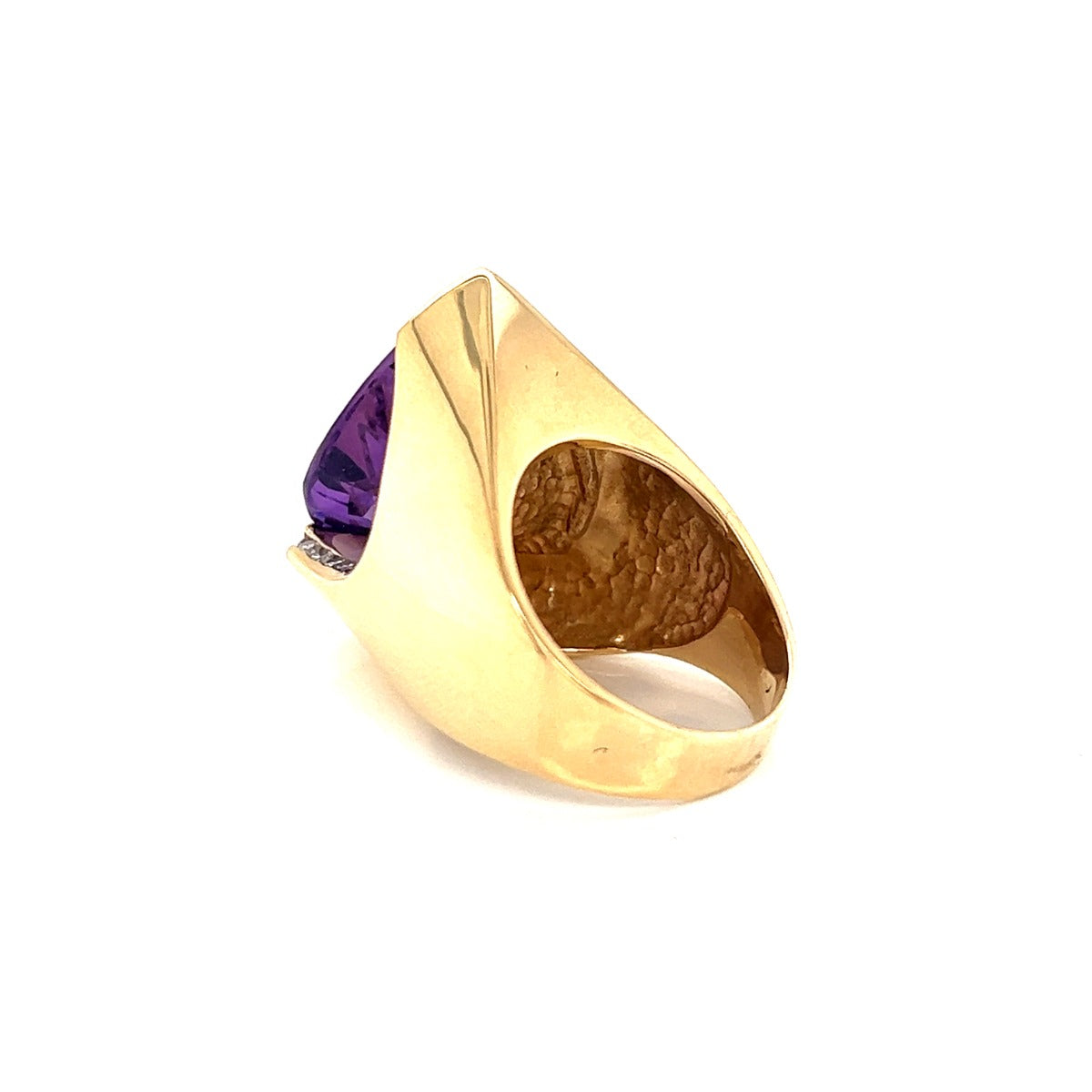 14KY Amethyst And Diamond Ring