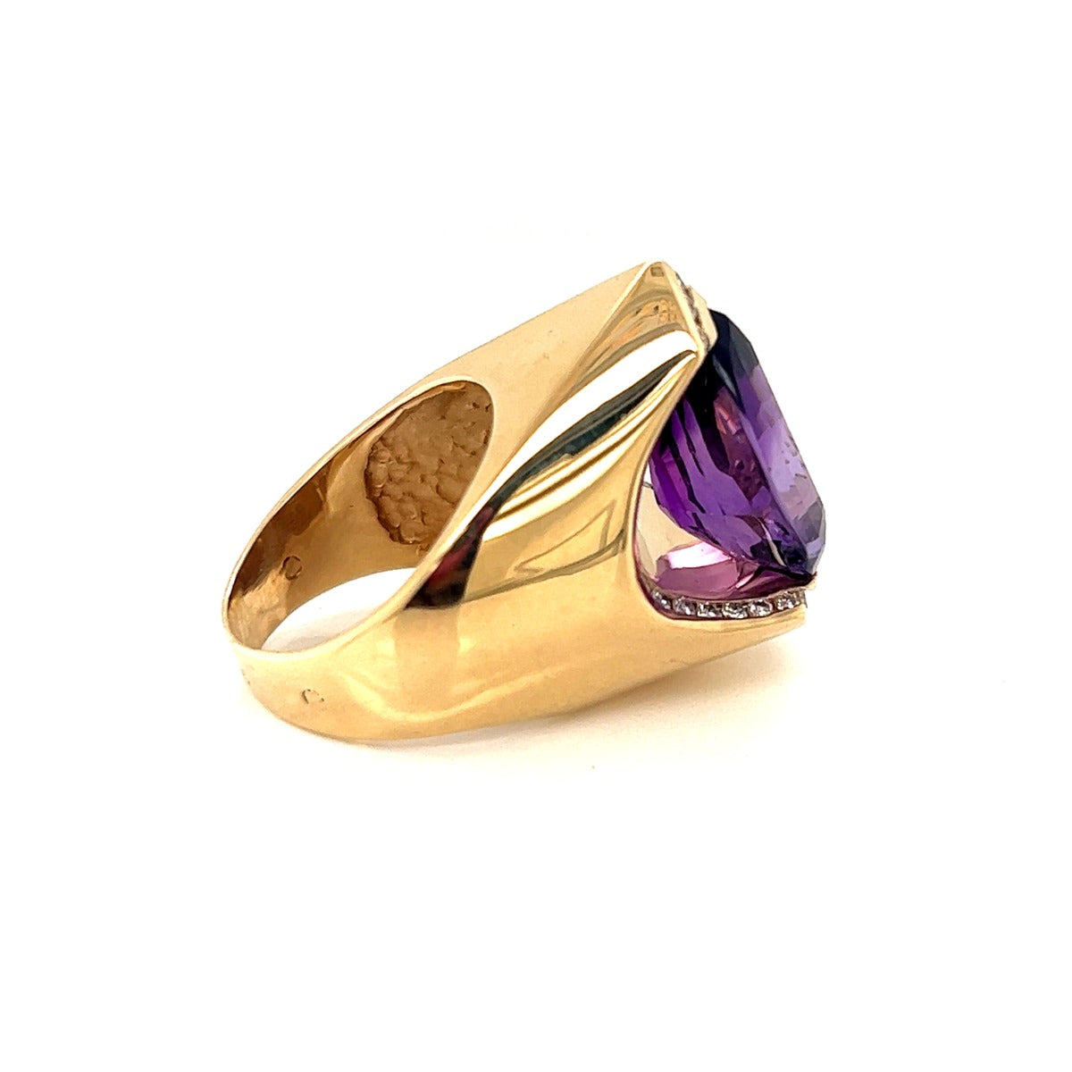 14KY Amethyst And Diamond Ring