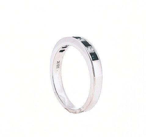 18KW Sapphire and Diamond Alternating Band