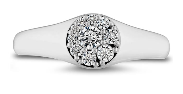 18KY Tessa Circle Signet Ring