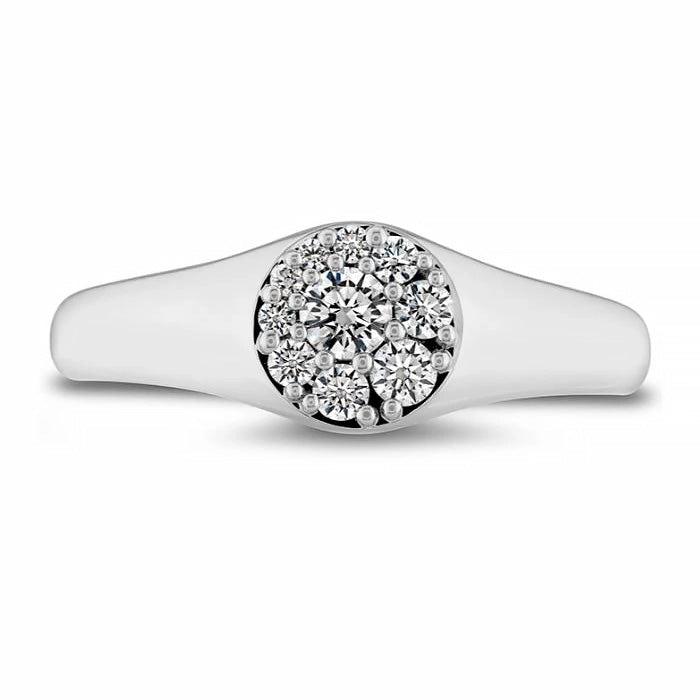 18KY Tessa Circle Signet Ring