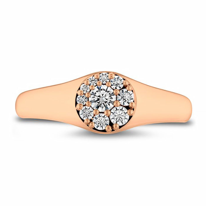 18KY Tessa Circle Signet Ring