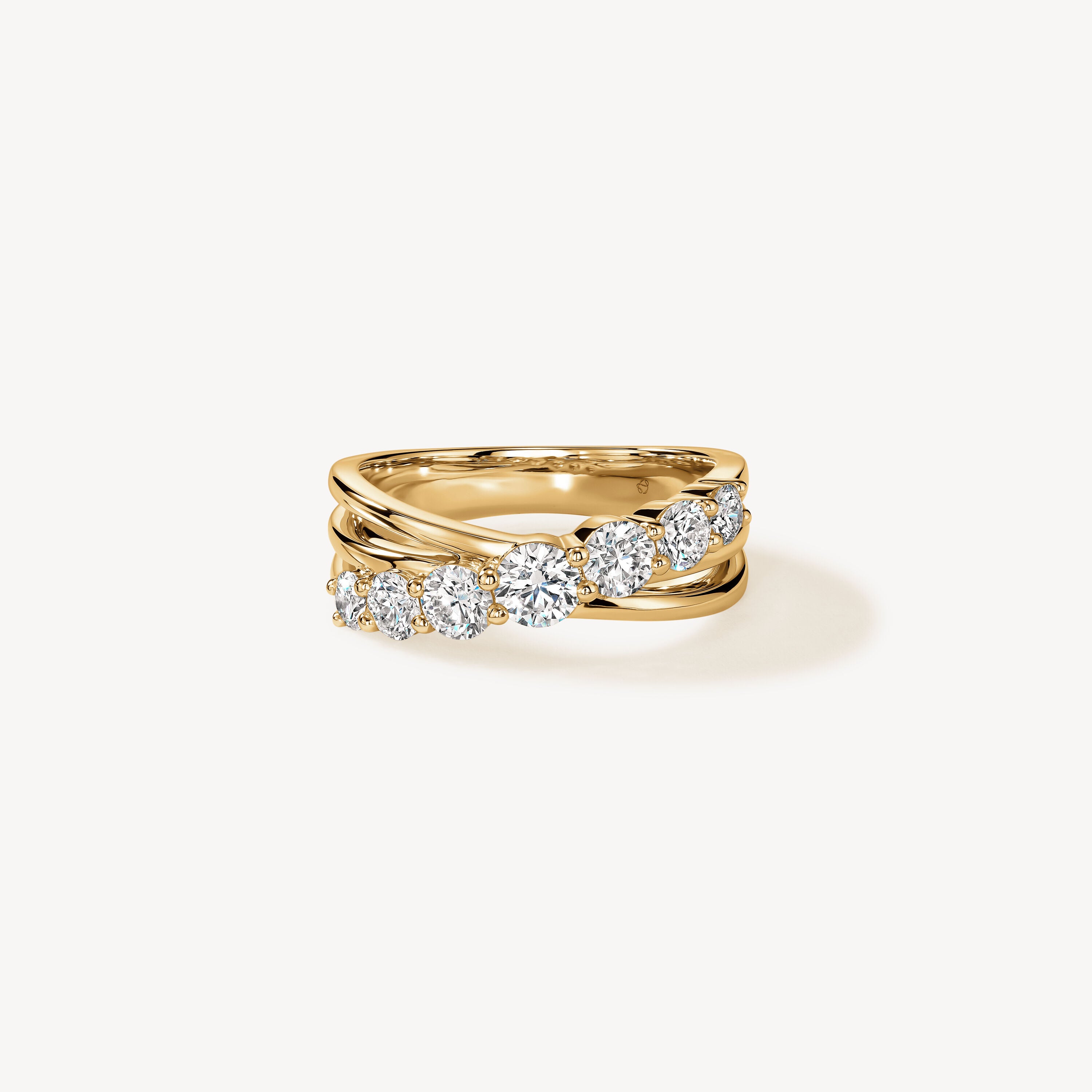 18KY Hearts On Fire Intermingle Single Right Hand Ring