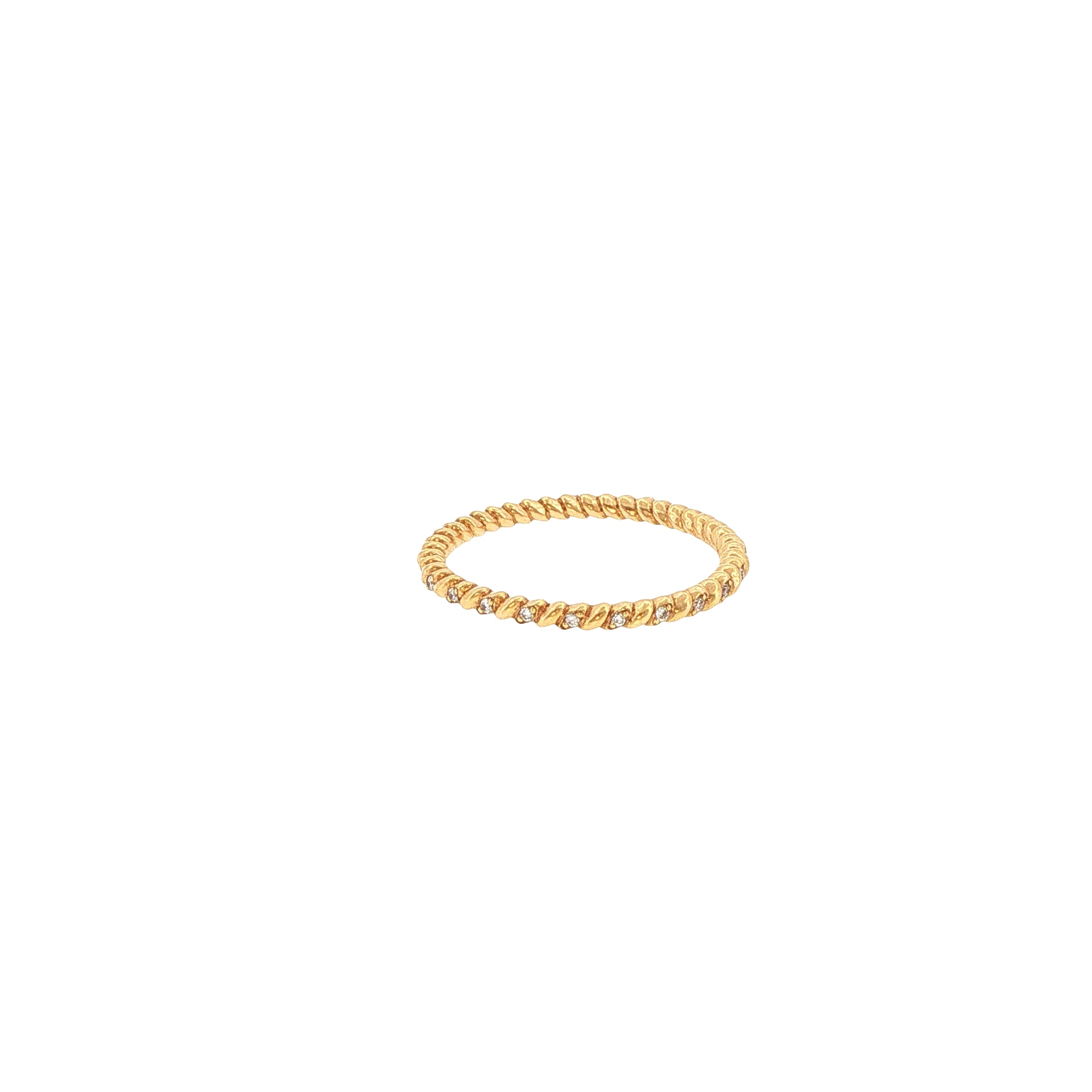 18KR Precision Set Modern Classic Alternating Diamond Rope Band
