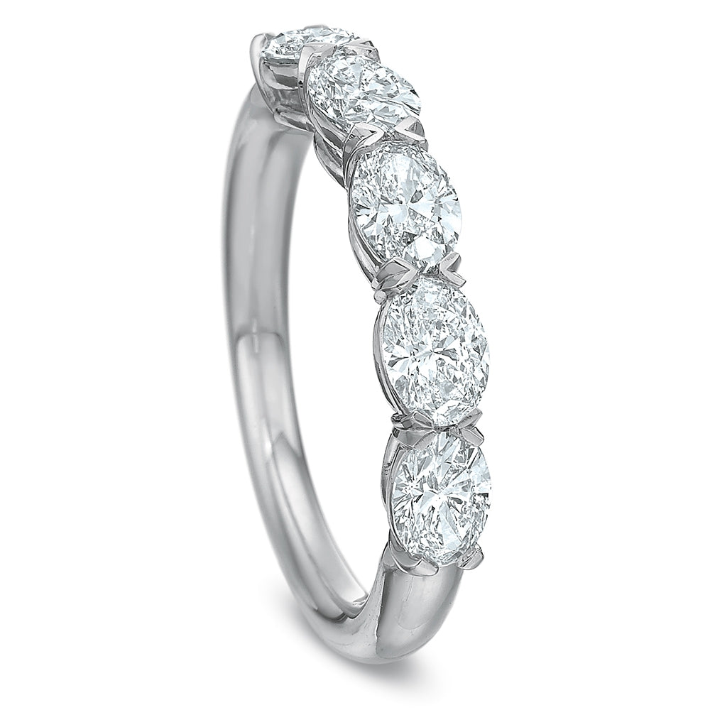 Platinum Grand Aire East West 5 Oval Diamond Band