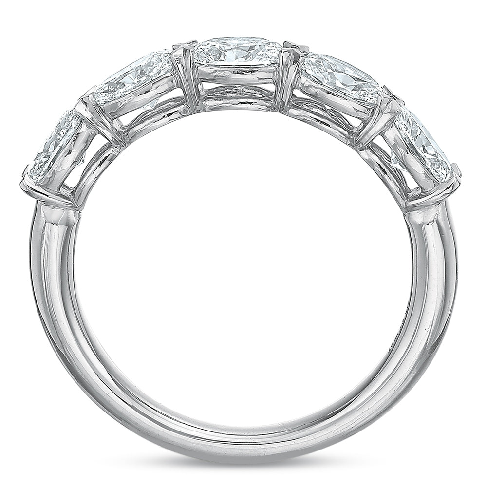 Platinum Grand Aire East West 5 Oval Diamond Band