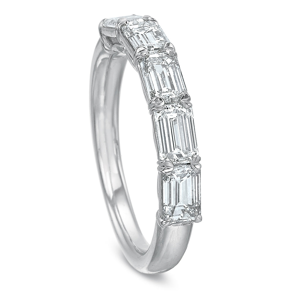 Platinum Grand Aire East West 5 Emerald Cut Diamond Band