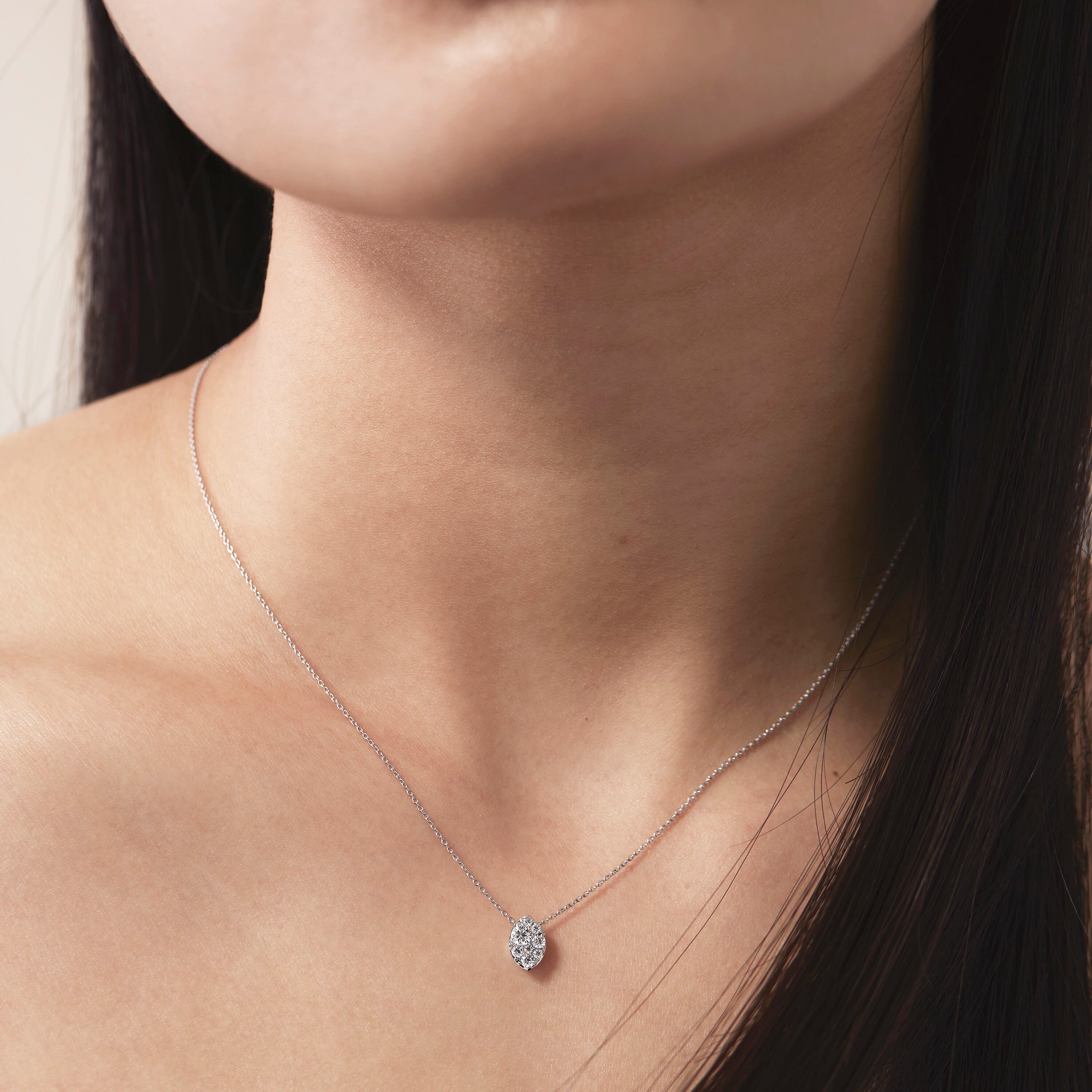 18KW Hearts On Fire Tessa Navette Diamond Pendant