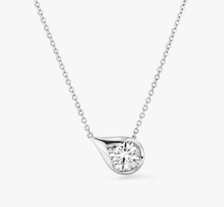 18KW Hearts On Fire LU Droplet Diamond Pendant