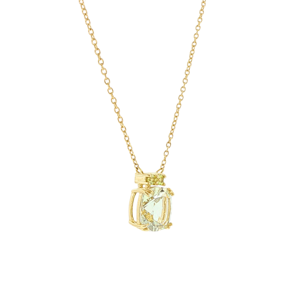 18KY Sloane Street Green Amethyst and Tsavorite Pendant Necklace
