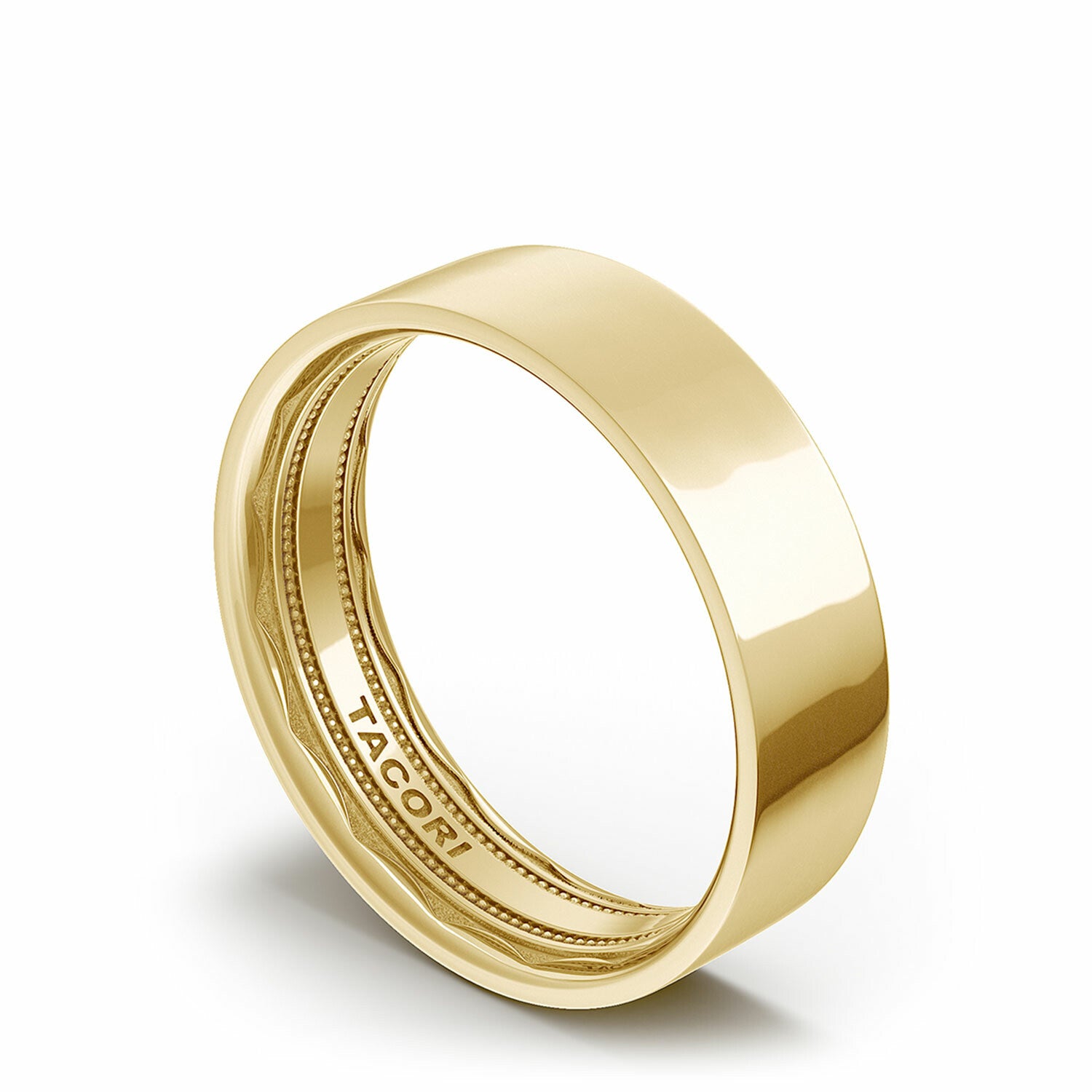 18KY Tacori Classic Flat High Polish Wedding Band
