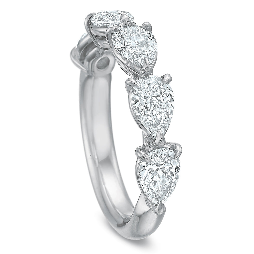 Platinum Grand Aire East West 5 Pear Shape  Diamond Band