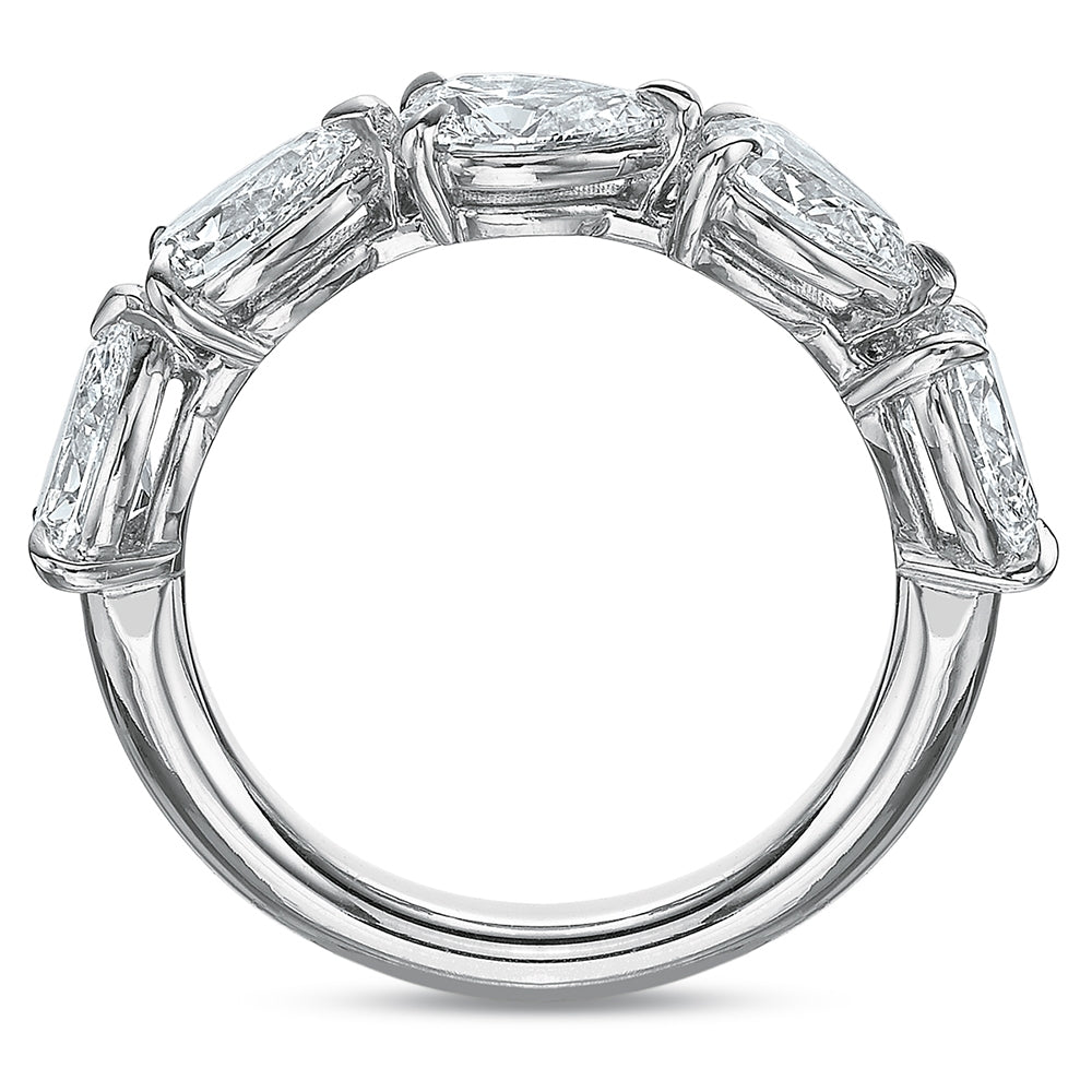 Platinum Grand Aire East West 5 Pear Shape  Diamond Band