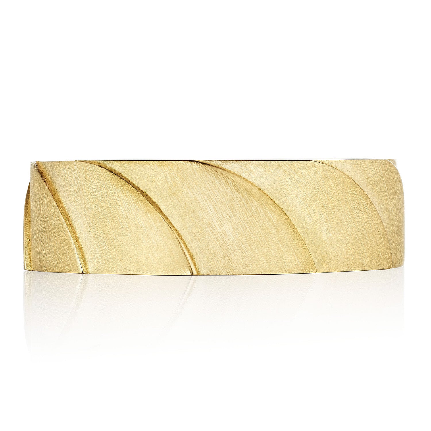 18KY Tacori Geometric Crescent Satin Finish Band