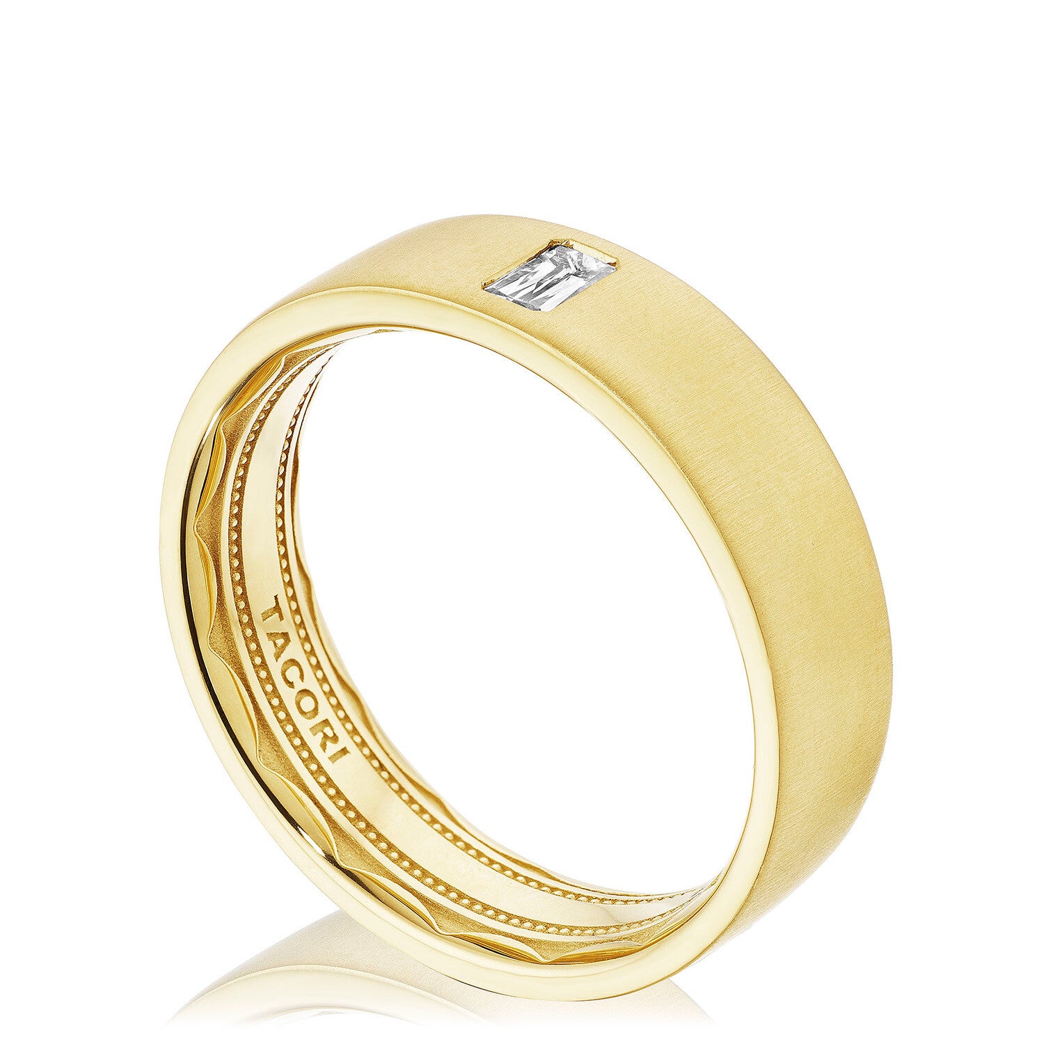 18KY Tacori Classic Bezel Set Diamond Wedding Band