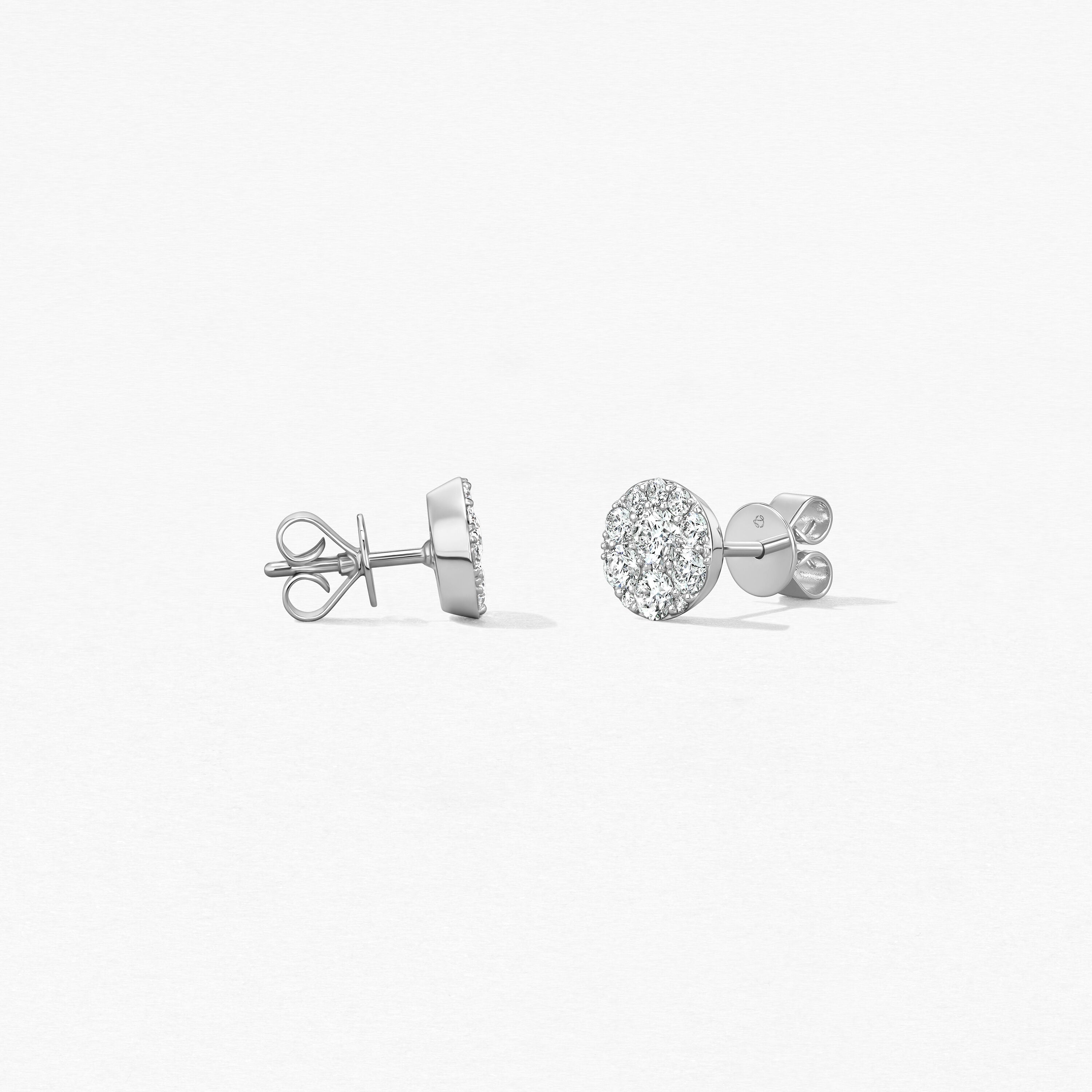 18KW Hearts On Fire Tessa Circle Diamond Stud Earrings