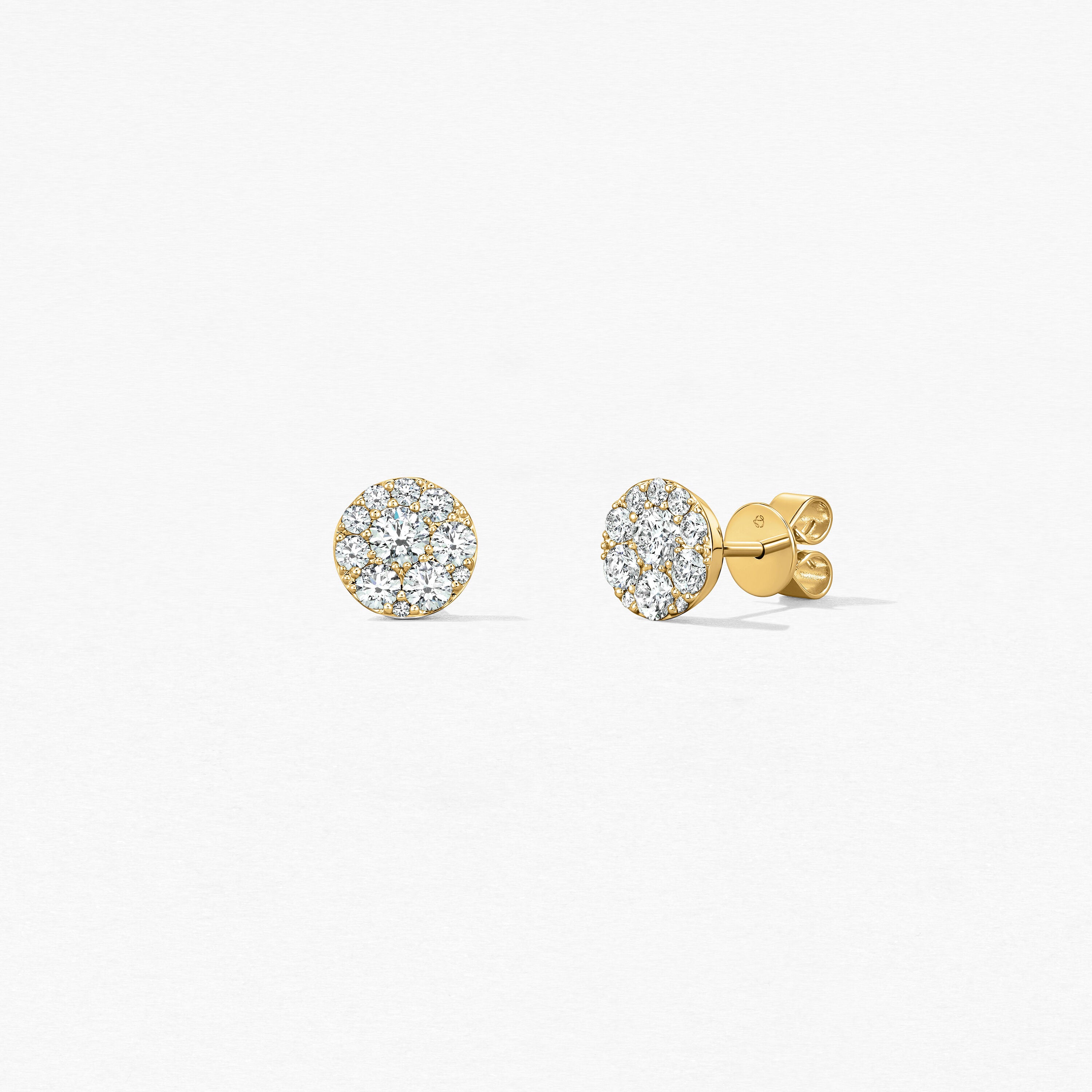 18KY Hearts On Fire Tessa Circle Diamond Stud Earrings