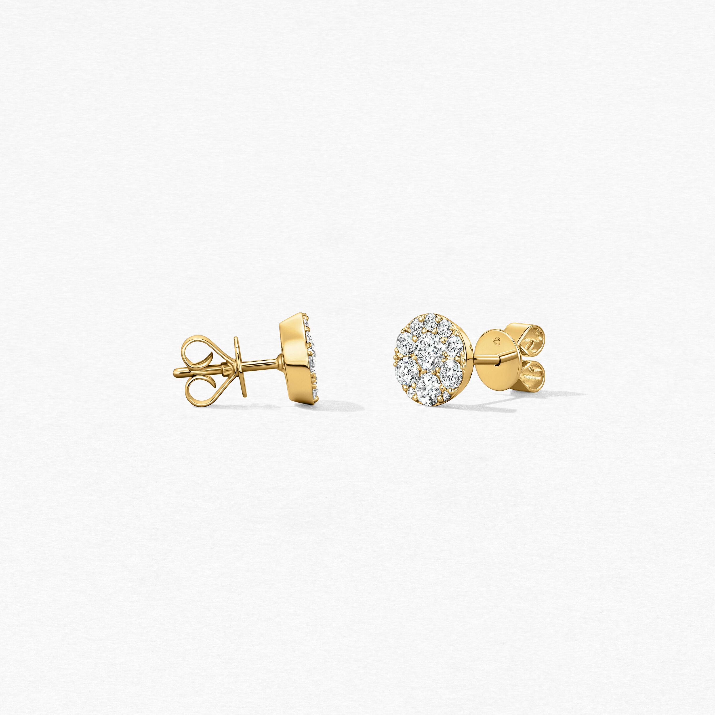 18KY Hearts On Fire Tessa Circle Diamond Stud Earrings
