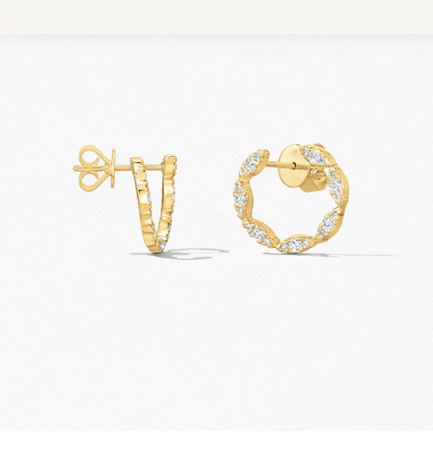 18KY Small Aerial Marquise Wrap Earrings