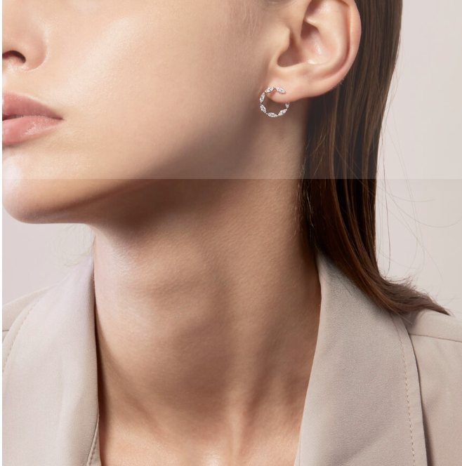 18KY Small Aerial Marquise Wrap Earrings