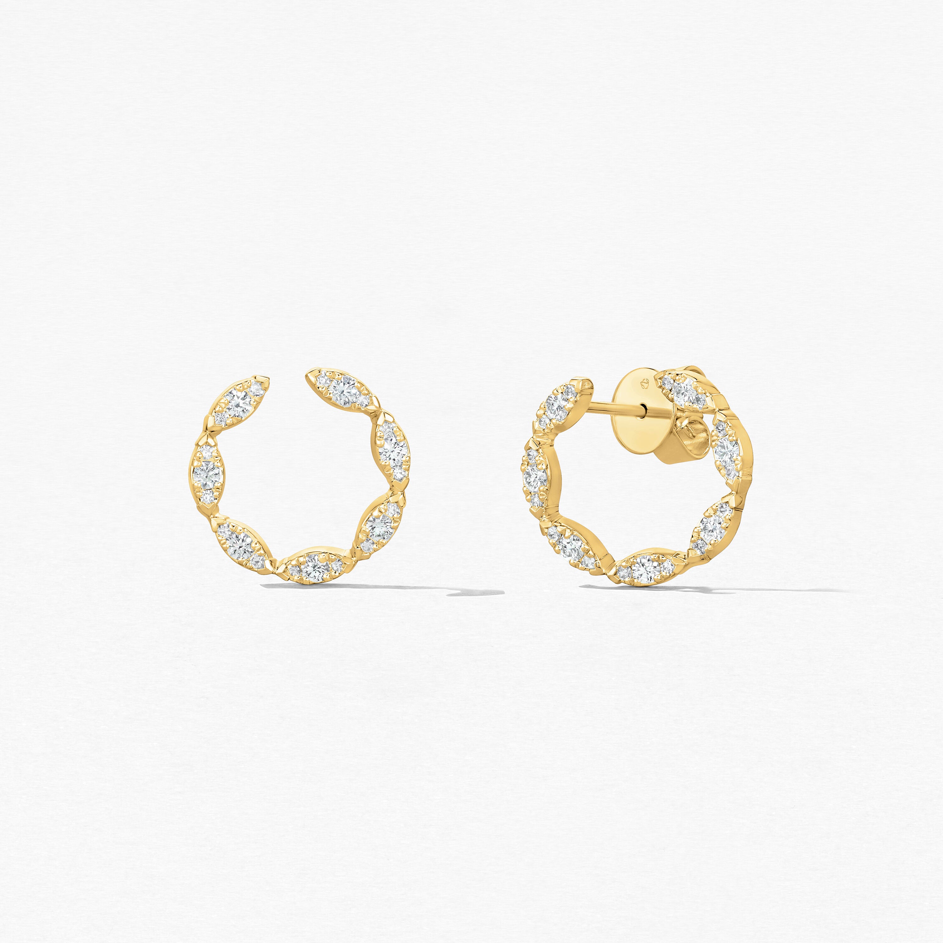 18KY Small Aerial Marquise Wrap Earrings