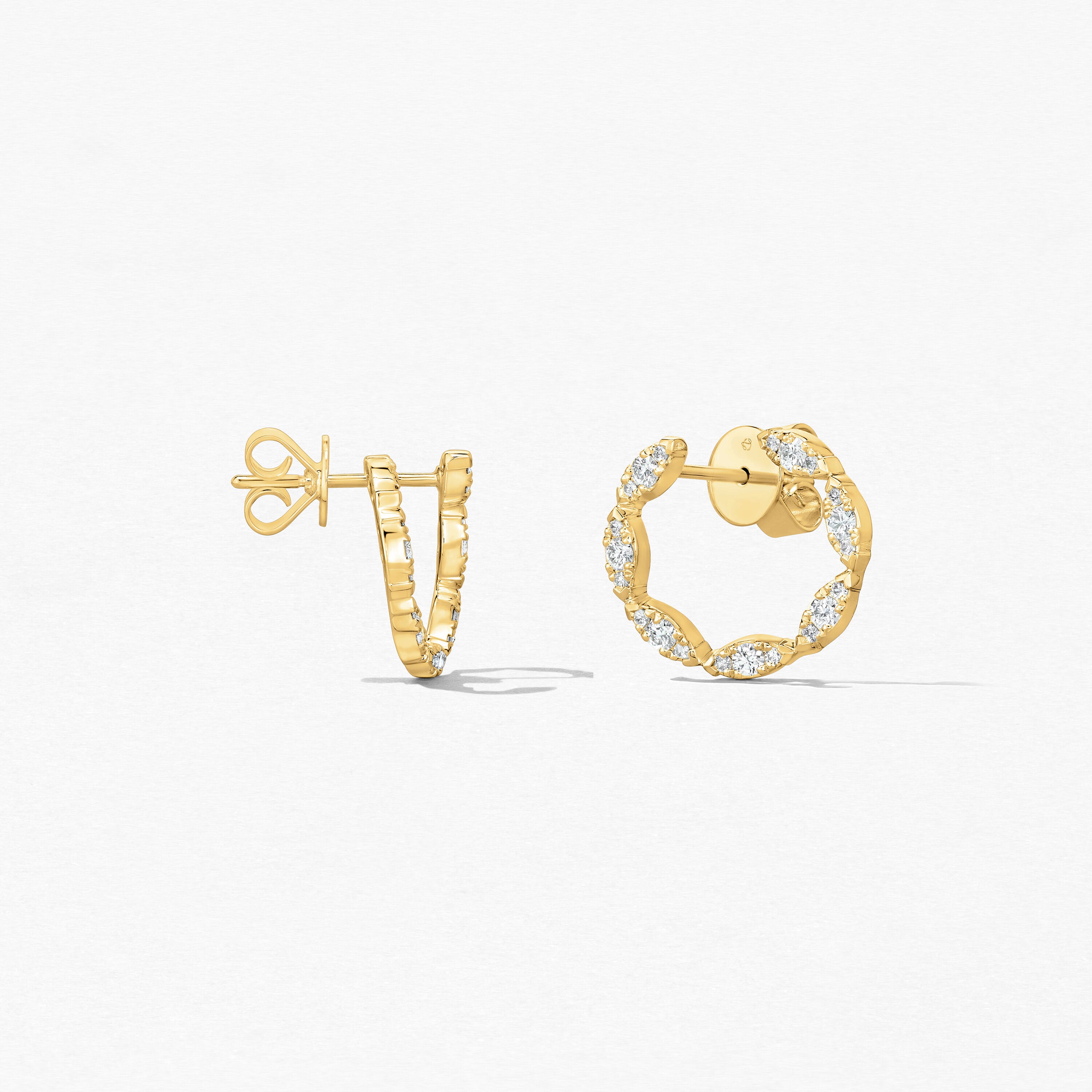 18KY Small Aerial Marquise Wrap Earrings