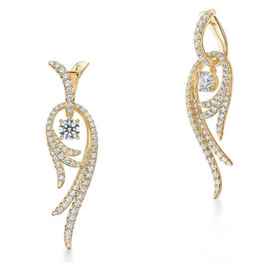 18KW Vela Twisted Drop Earrings, Small