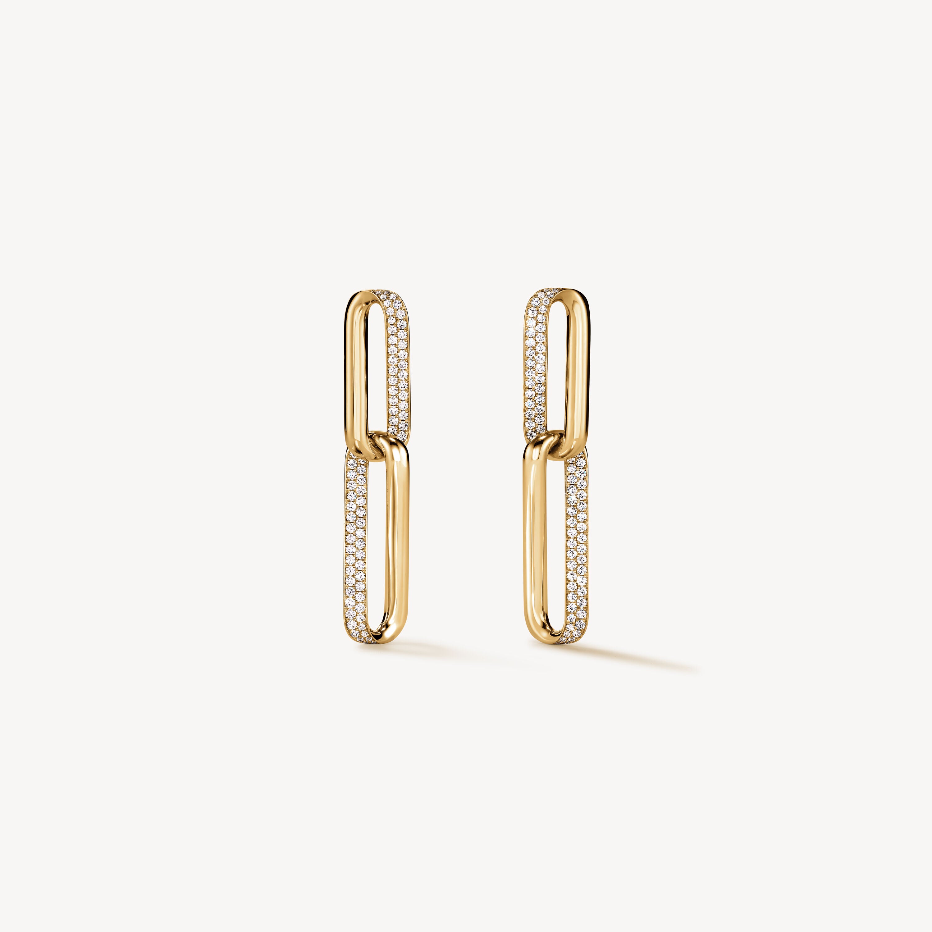 18KY Hearts On Fire Inside/ Out Link Diamond Earrings