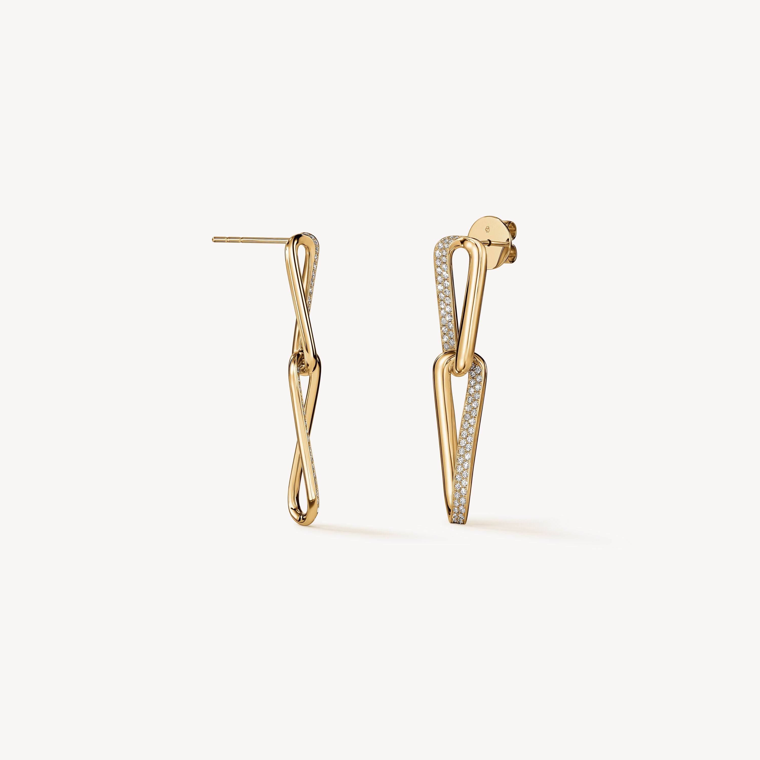18KY Hearts On Fire Inside/ Out Link Diamond Earrings