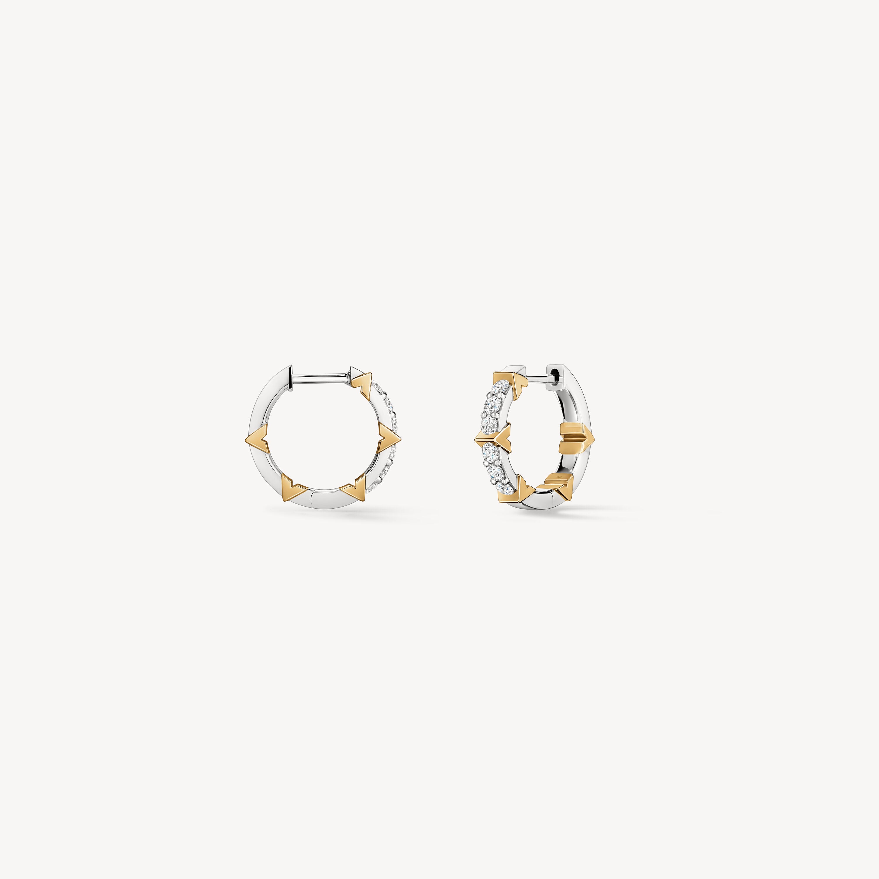 18KW/Y Hearts On Fire Copley Pave Diamond Hoops Earrings