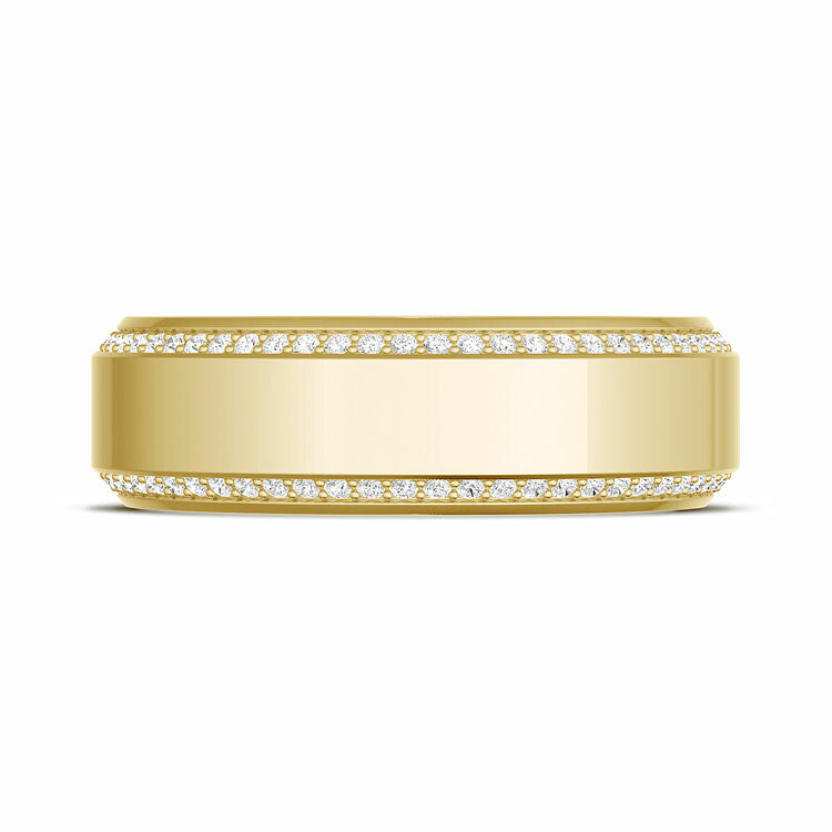 18KY Tacori Couple Bevel Edge Diamond Wedding Band