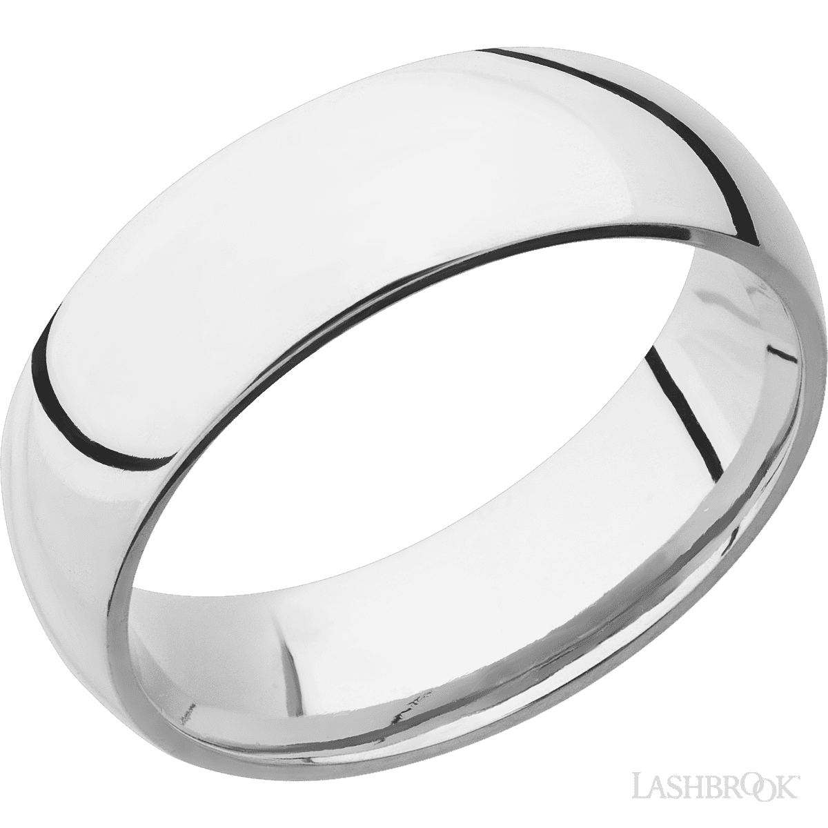 Lashbrook Cobalt Chrome 7mm High Polished Domed Wedding Band