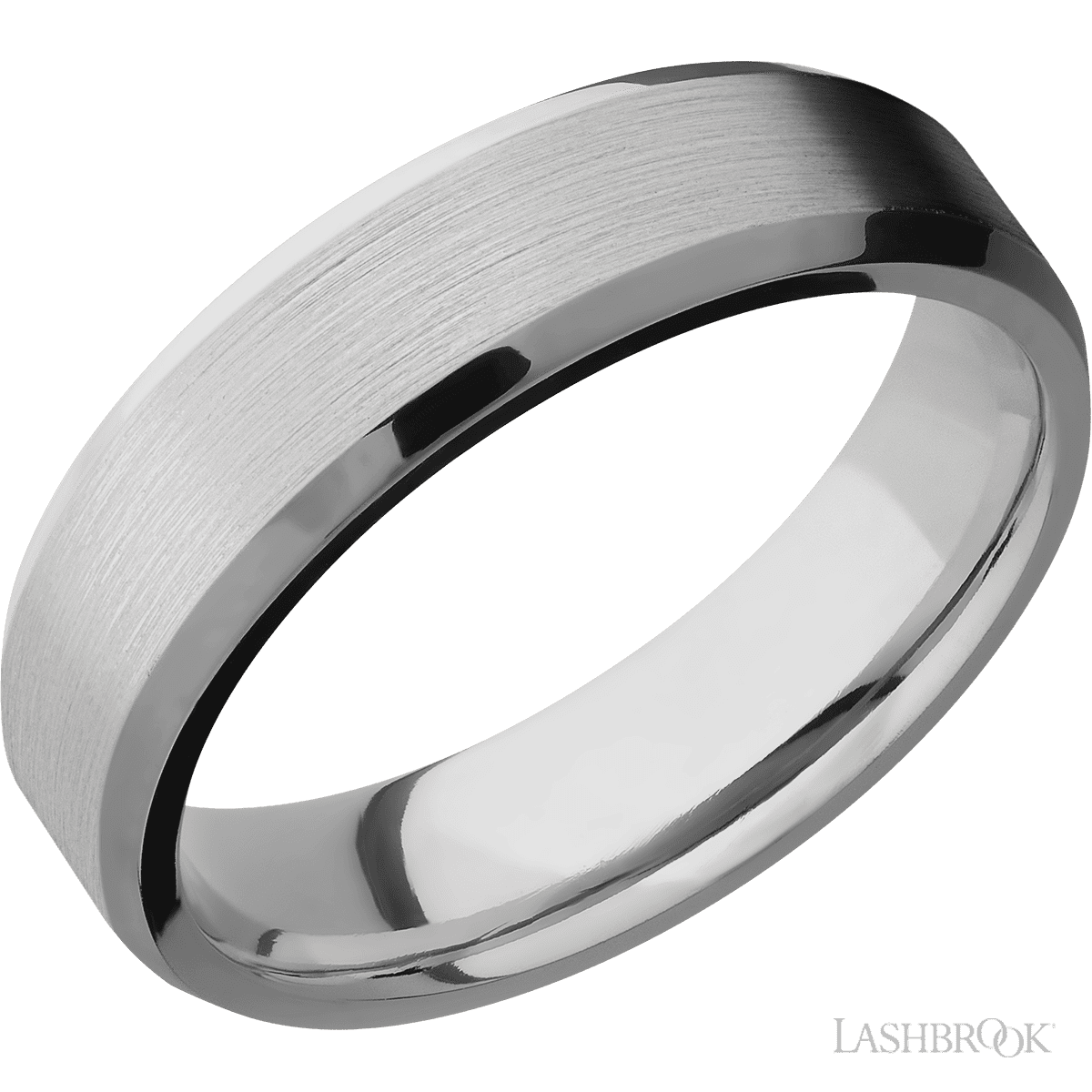 Lashbrook Titanium 6mm Satin High Bevel Wedding Band